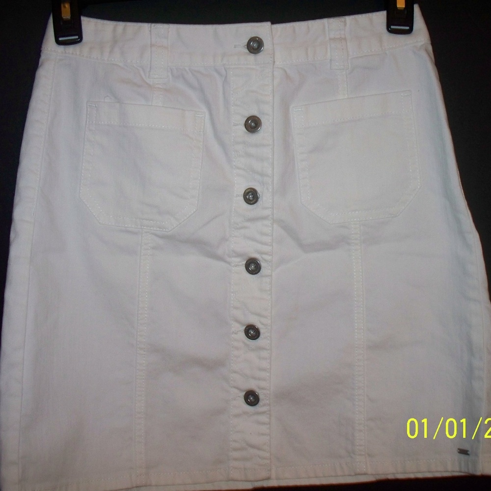 SZ 4 Tommy Hilfiger White Button Skirt A17p&e